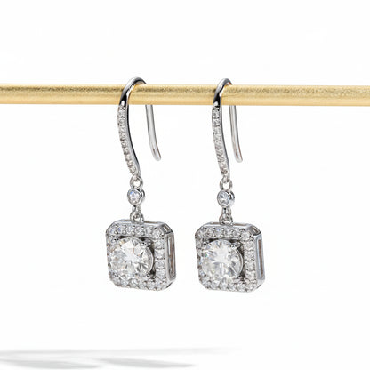 Boucles D'oreilles Pendantes Moissanite D Color VVS1 - Lys
