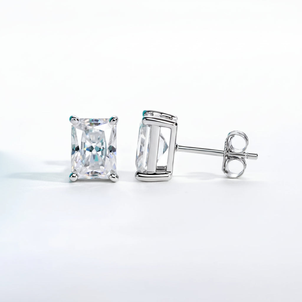 Boucles D'oreilles Puces Moissanite D Color VVS1 - Raven