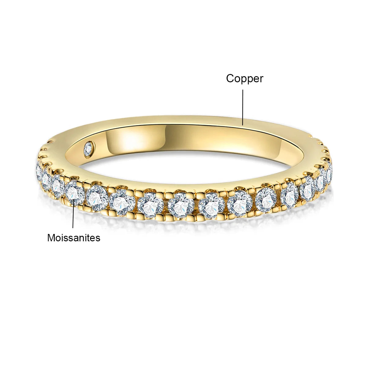 Alliance de Mariage Femme Moissanite D Color VVS1 - Camille