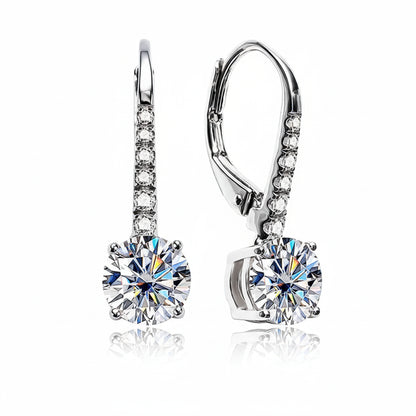 Boucles D'oreilles Pendantes Moissanite D Color VVS1 - Marine