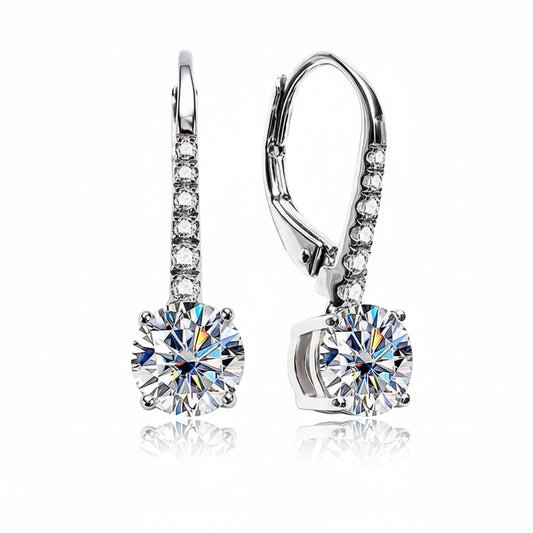 Boucles D'oreilles Pendantes Moissanite D Color VVS1 - Marine