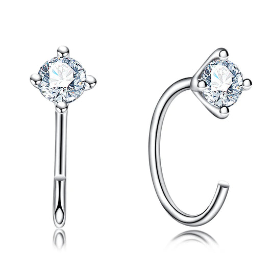Boucles D'oreilles Créole Moissanite D Color VVS1 - Esmée