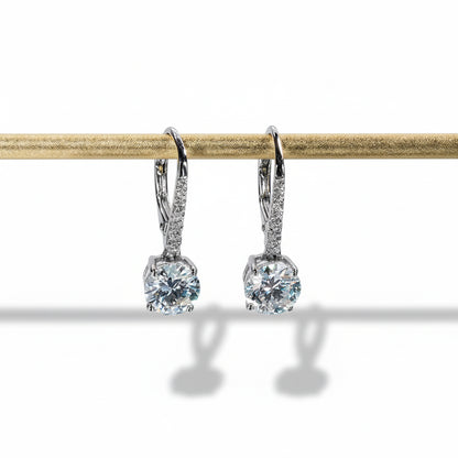 Boucles D'oreilles Pendantes Moissanite D Color VVS1 - Marine