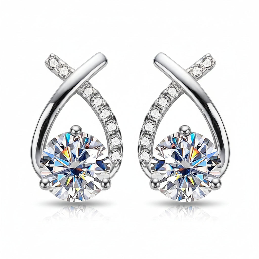 Boucles D'oreilles Pendantes Moissanite D Color VVS1 - Aurore