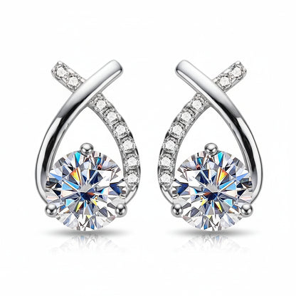 Boucles D'oreilles Pendantes Moissanite D Color VVS1 - Aurore