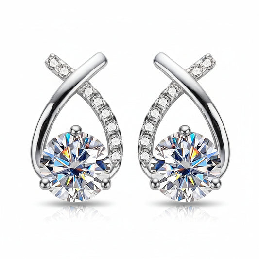 Boucles D'oreilles Pendantes Moissanite D Color VVS1 - Aurore
