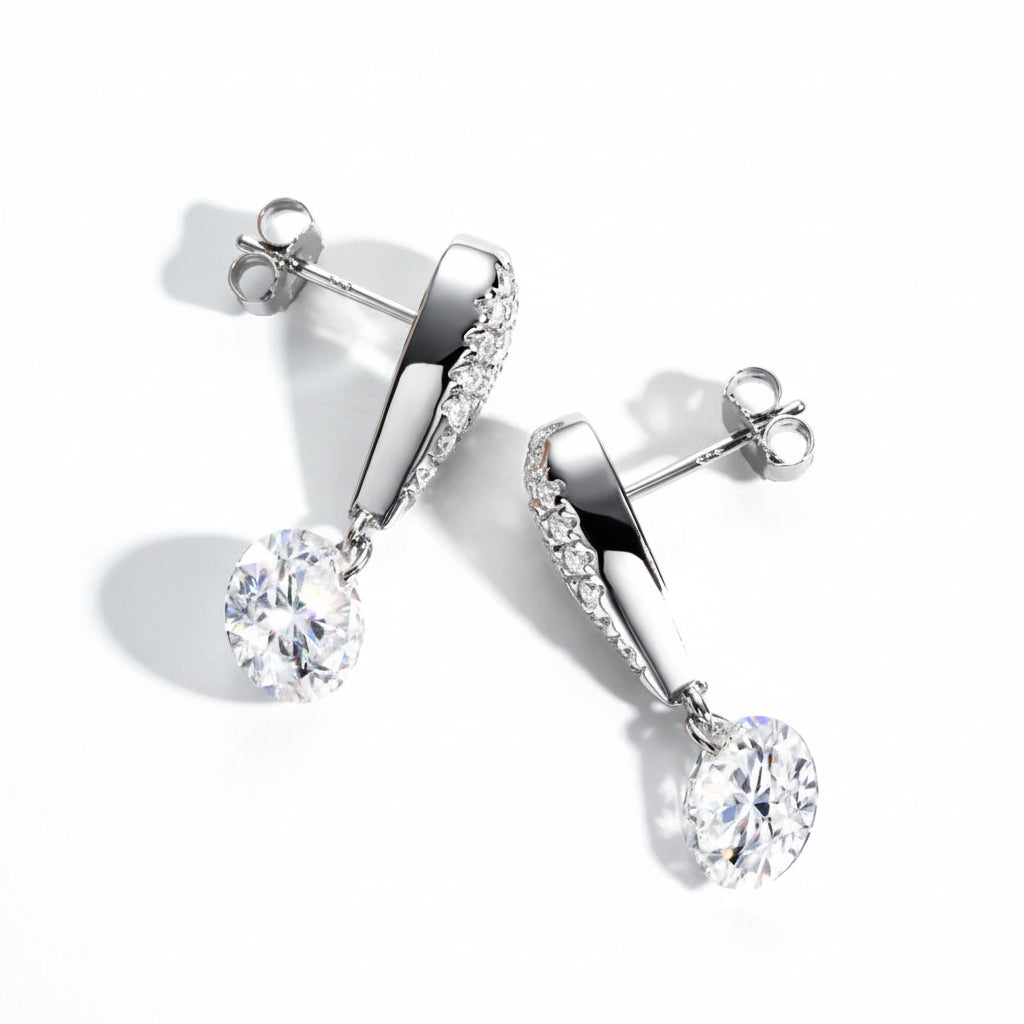 Boucles D'oreilles Gouttes Moissanite D Color VVS1 - Orionne