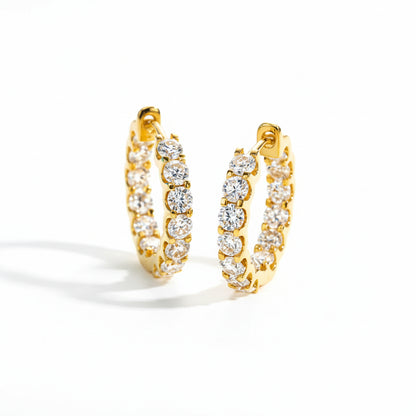 Boucles D'oreilles Créole Moissanite D Color VVS1 - Isa