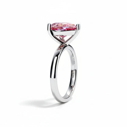 Bague de Fiançailles Moissanite D Color VVS1 - Coeur Rose