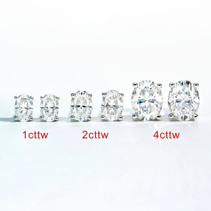 Boucles D'oreilles Ovales Moissanite D Color VVS1 - Luna