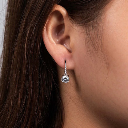 Boucles D'oreilles Pendantes Moissanite D Color VVS1 - Marine