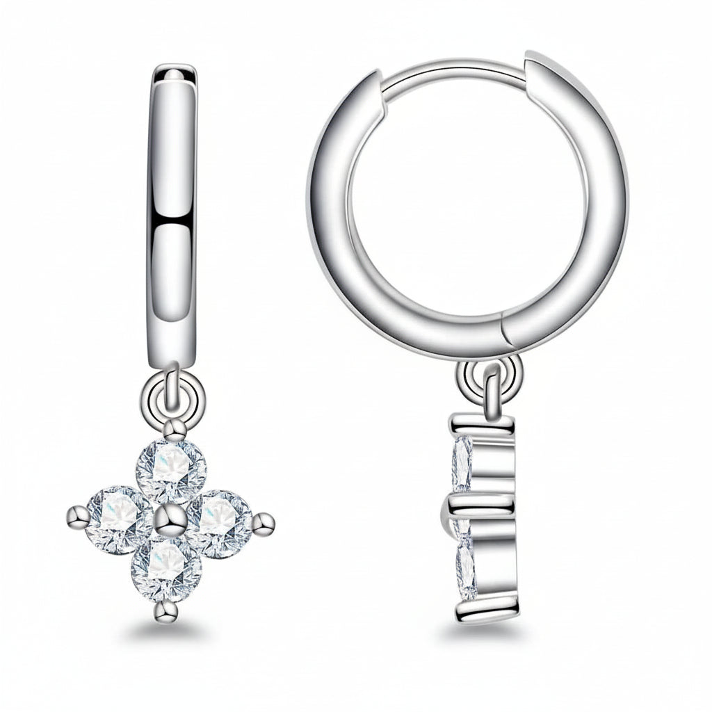 Boucles D'oreilles pendante Moissanite D Color VVS1 - Artémis