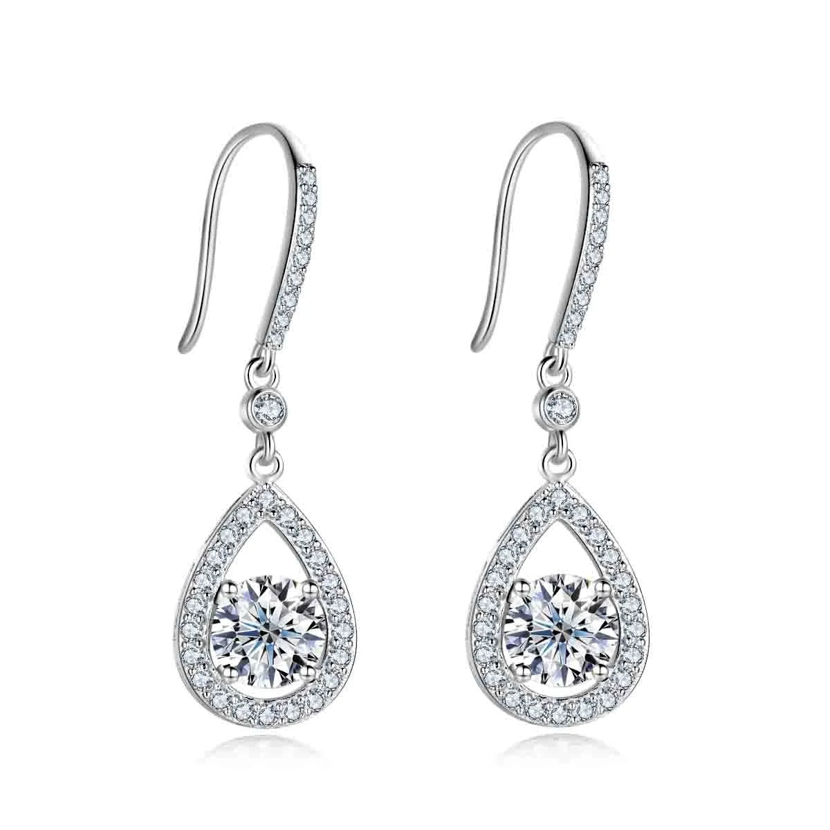 Boucles D'oreilles Pendantes Moissanite D Color VVS1 - Willow