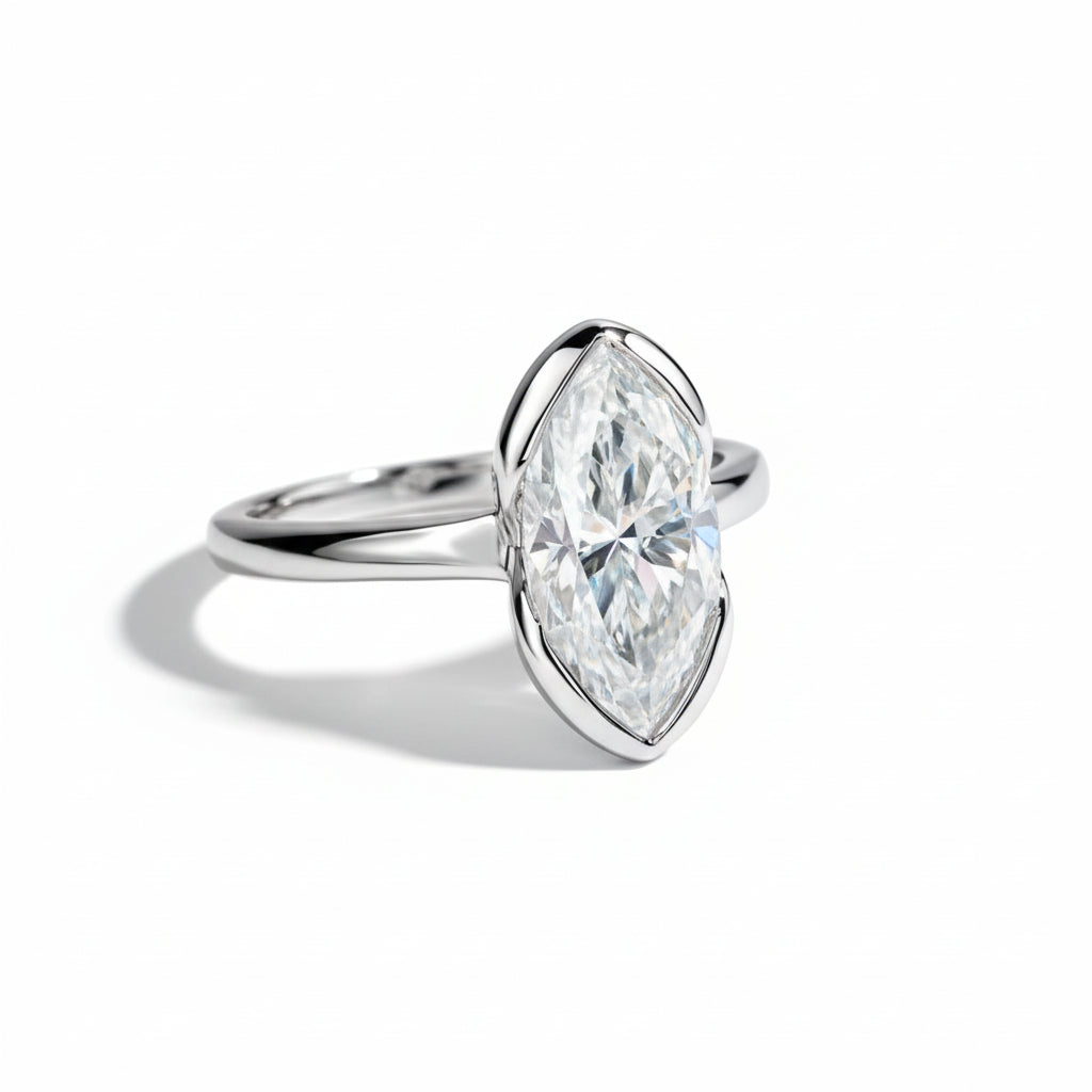 Bague de Fiançailles Moissanite D Color VVS1 - Améthyste