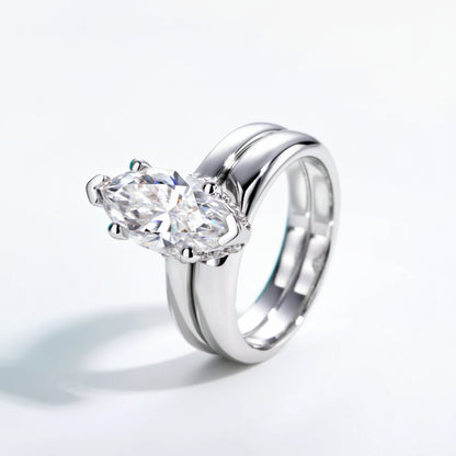 Bague de Fiançailles Moissanite D Color VVS1 - Ambre