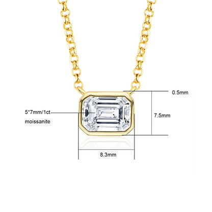 Colliers Moissanite D Color VVS1 - Rectangulaire