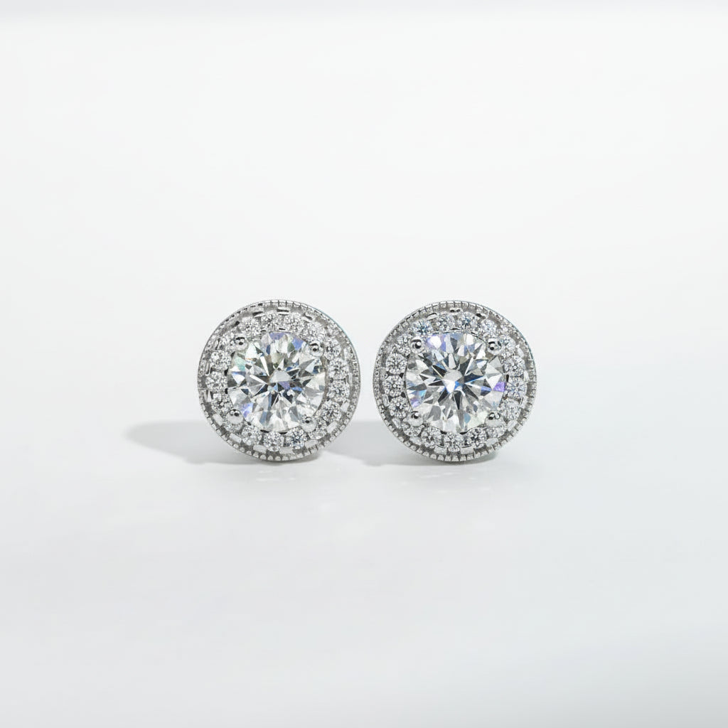 Boucles D'oreilles Puces Moissanite D Color VVS1 - Myrtille