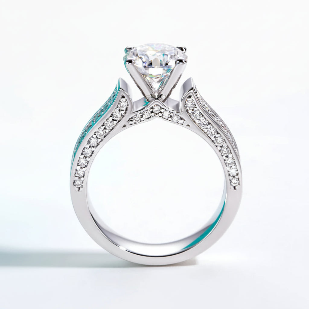 Bague de Fiançailles Femme Moissanite D Color VVS1 - Amabel