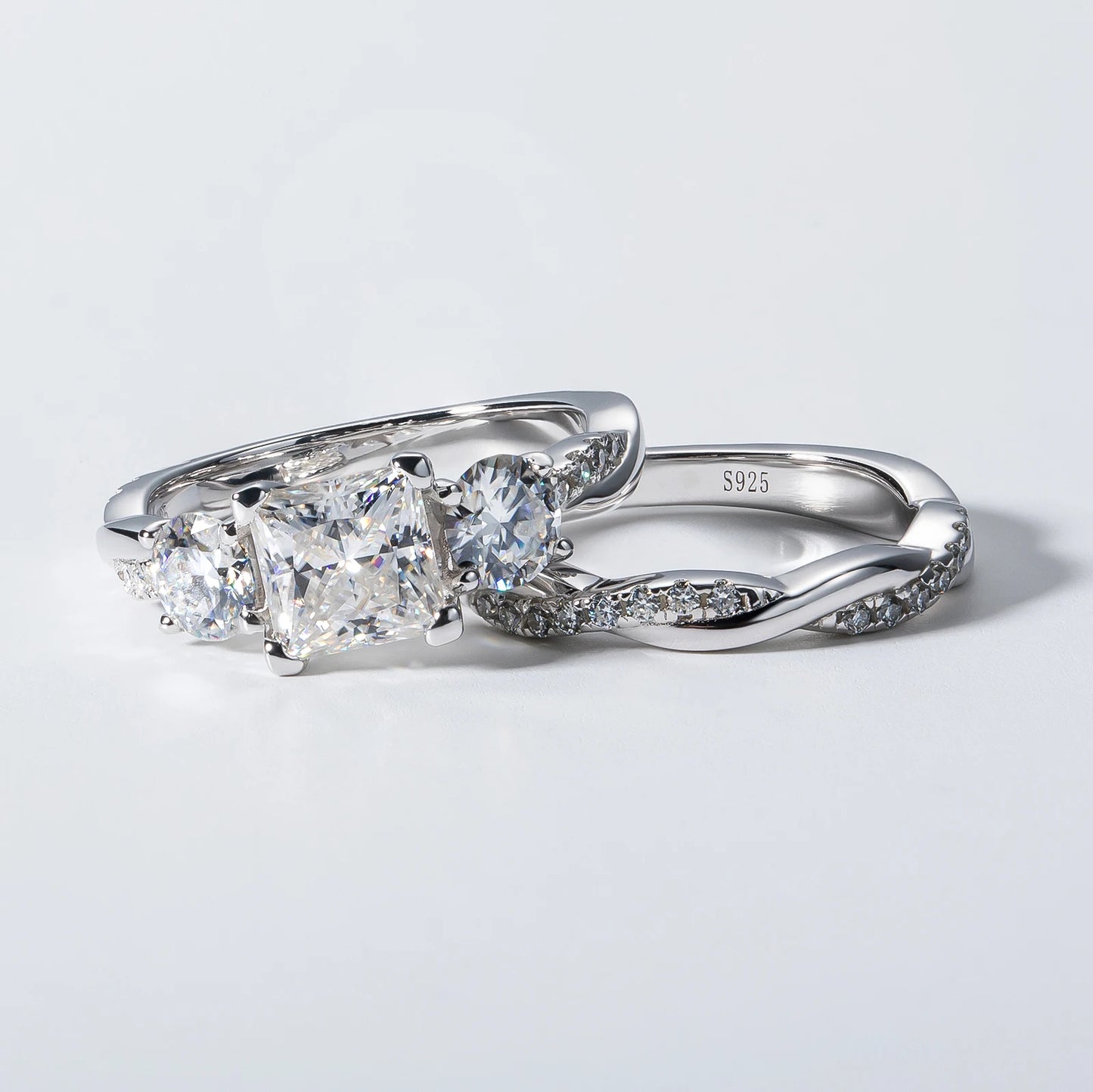 Bague de Fiançailles Femme Moissanite D Color VVS1 - Princesse