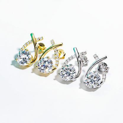 Boucles D'oreilles Pendantes Moissanite D Color VVS1 - Aurore