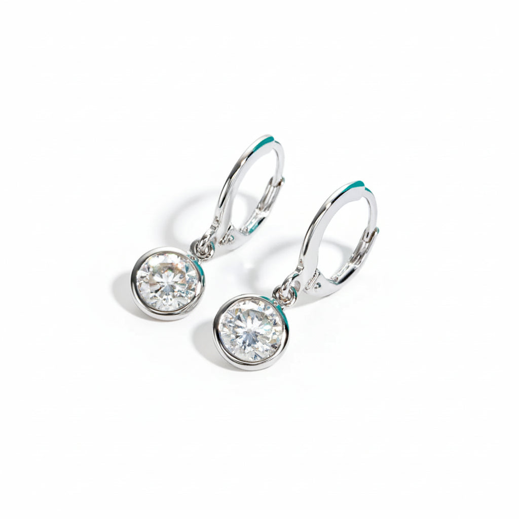 Boucles D'oreilles Pendante Moissanite D Color VVS1 - Toscane