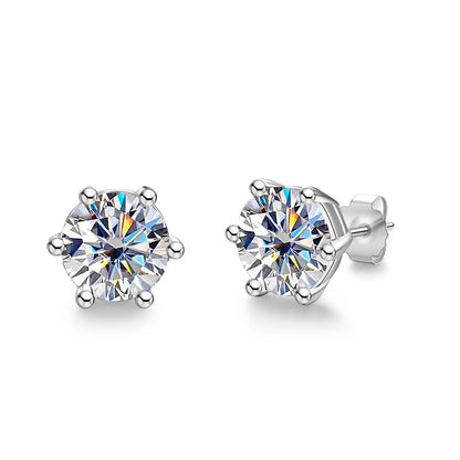 Boucles D'oreilles Puces Moissanite D Color VVS1 - Brillance