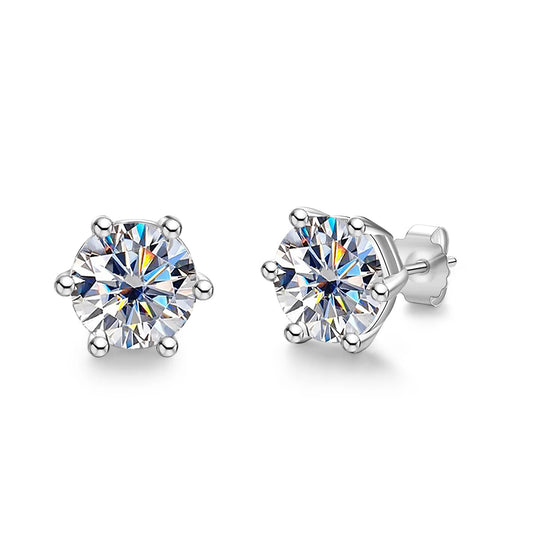 Boucles D'oreilles Puces Moissanite D Color VVS1 - Brillance