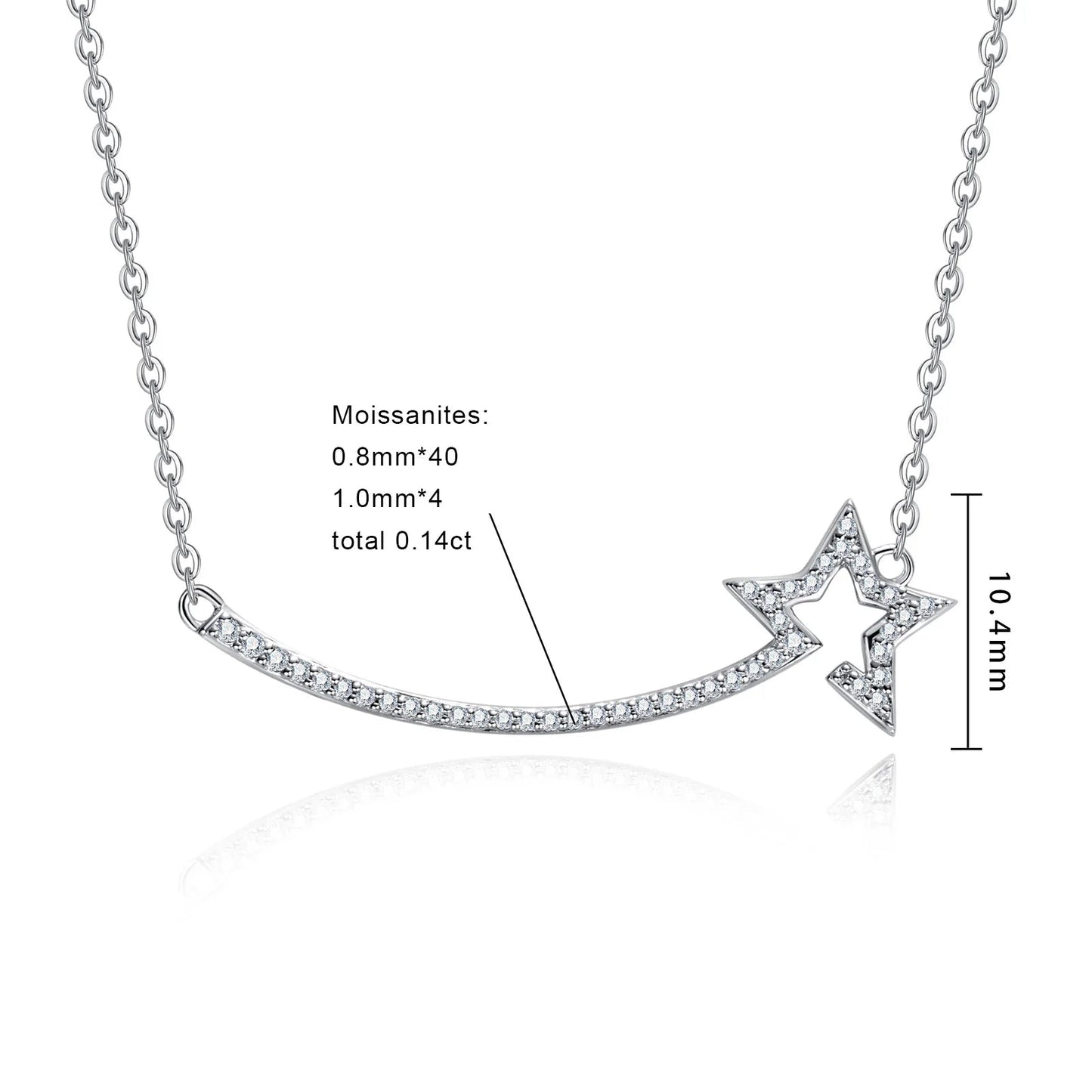 Pendentifs Moissanite D Color VVS1 - Etoile Filante