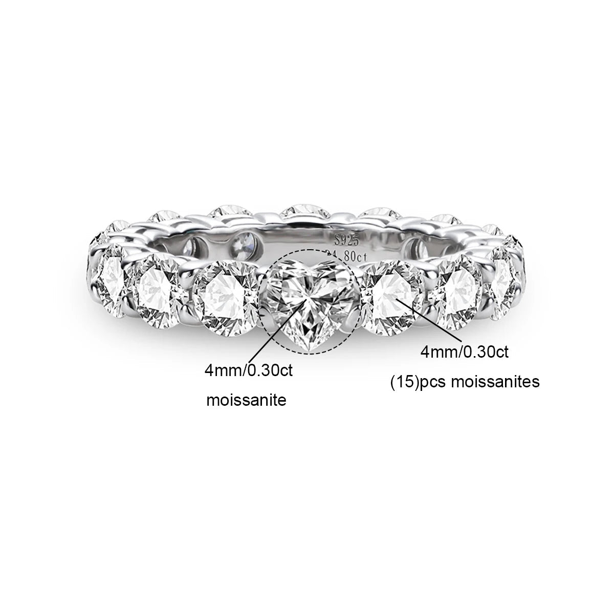 Alliance de Mariage Femme Moissanite D Color VVS1 - Chloé