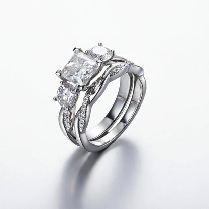 Bague de Fiançailles Femme Moissanite D Color VVS1 - Princesse