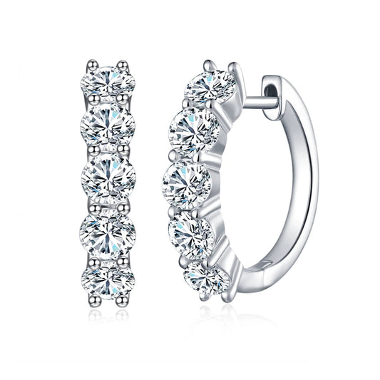 Boucles D'oreilles Créole Moissanite D Color VVS1 - Gaia