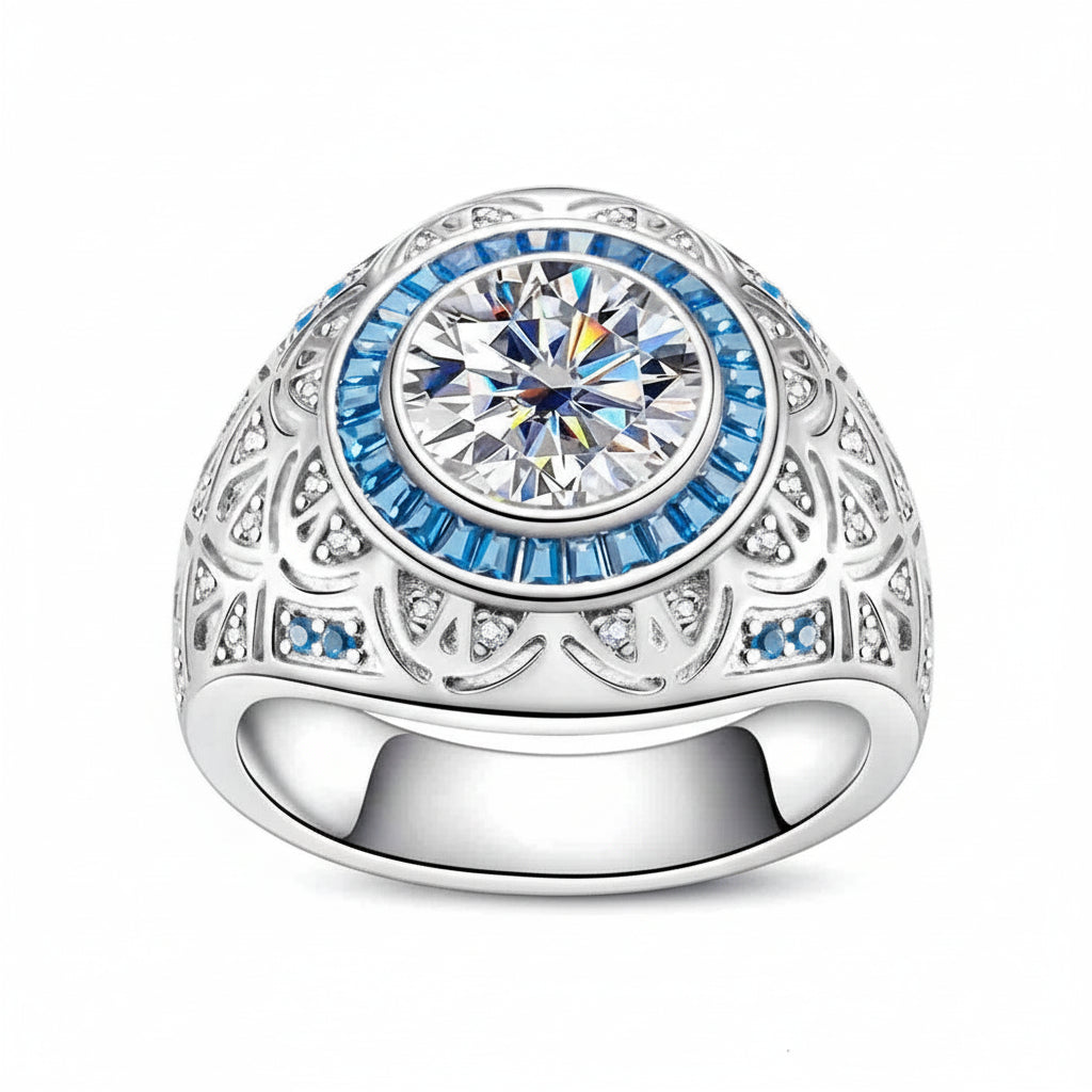 Bague de Mariage Homme Moissanite D Color VVS1 - Samuel