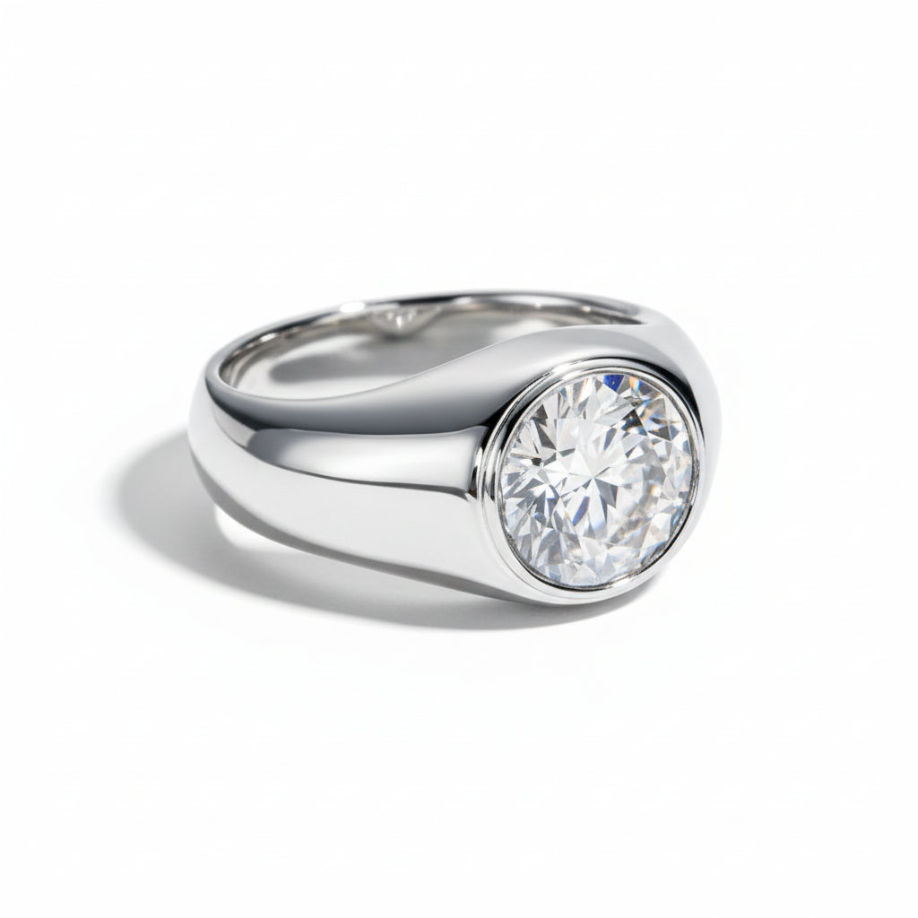 Bague Mariage Homme Moissanite D Color VVS1 - Alex