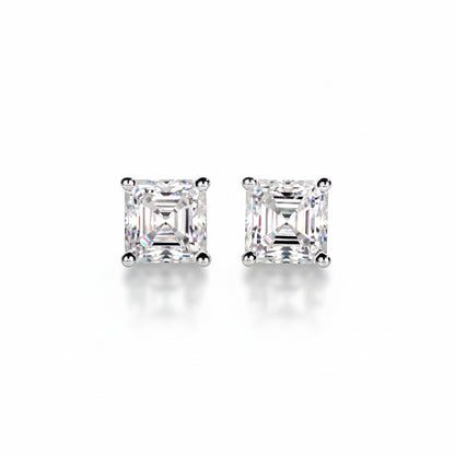 Boucles D'oreilles Asscher Moissanite D Color VVS1 - Neva