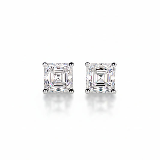 Boucles D'oreilles Asscher Moissanite D Color VVS1 - Neva