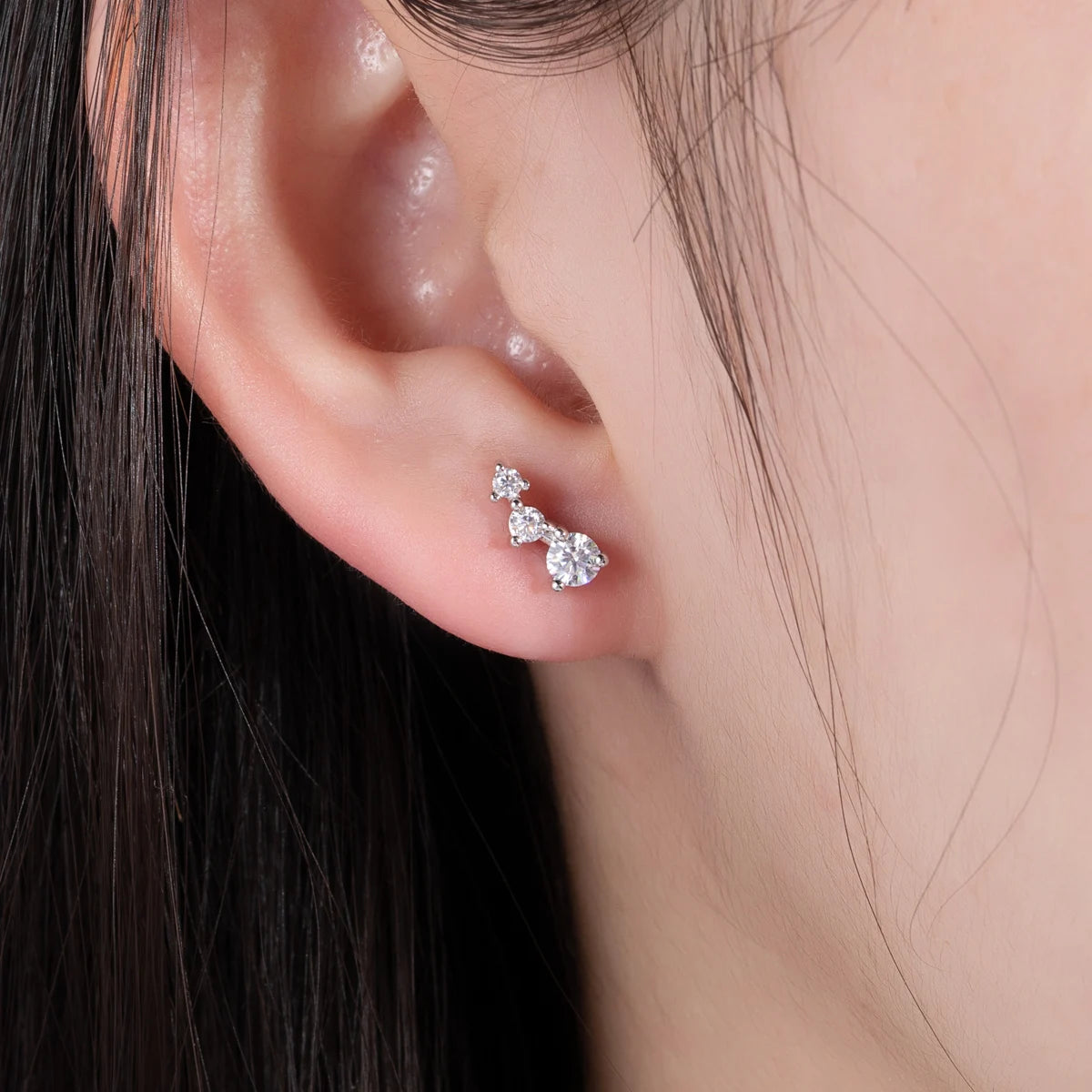 Boucles D'oreilles Femme Moissanite D Color VVS1 - Siloé