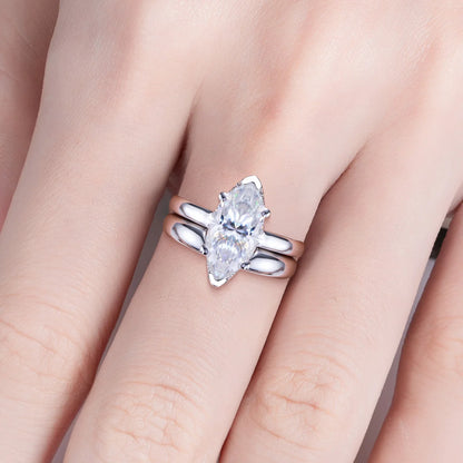 Bague de Fiançailles Moissanite D Color VVS1 - Ambre