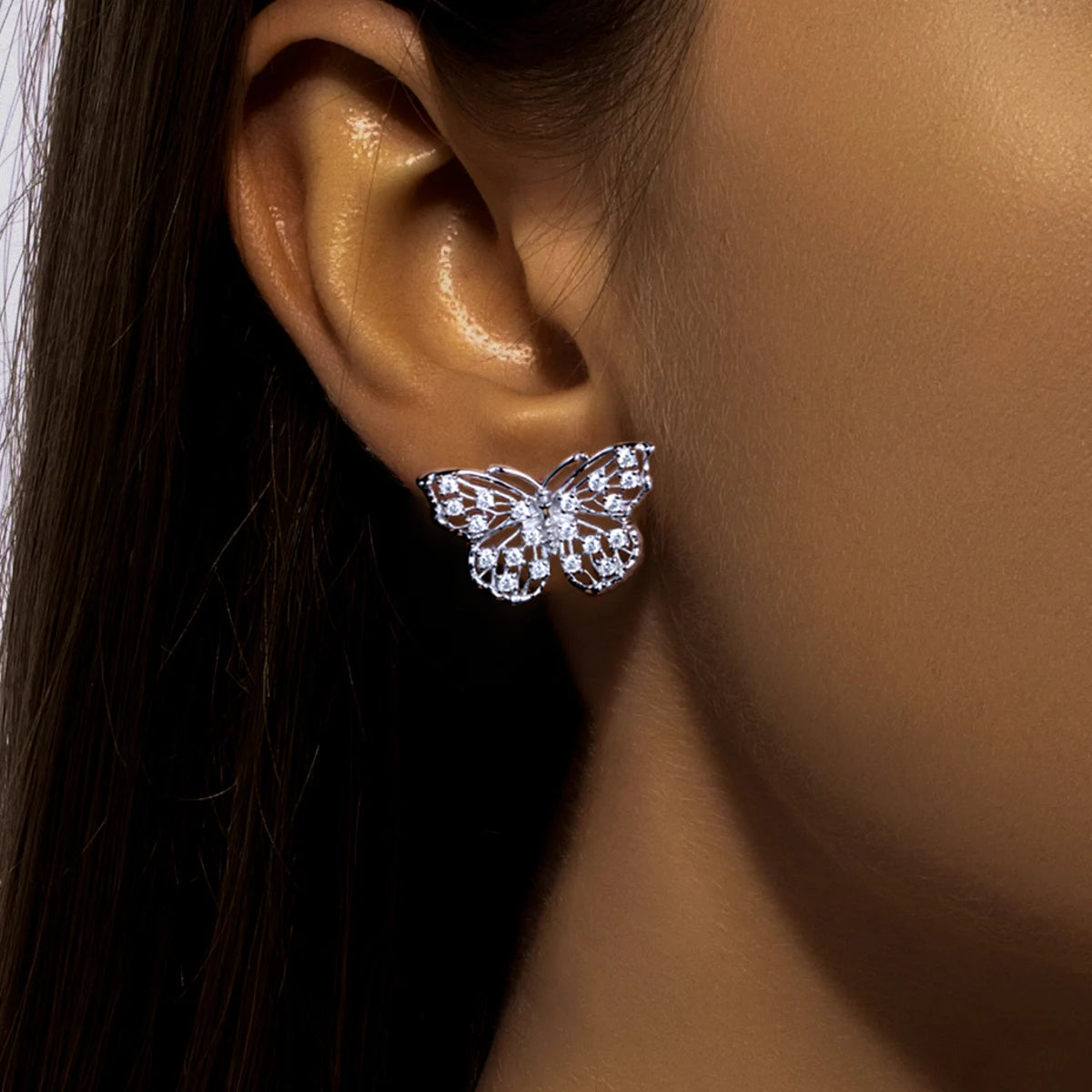 Boucles D'oreilles en Moissanite D Color VVS1 - Papillon