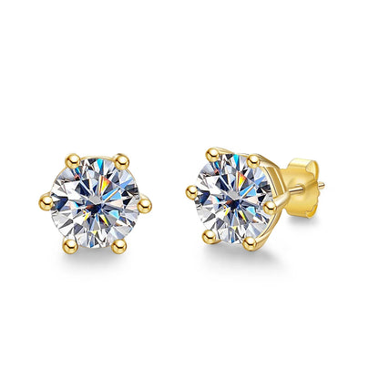 Boucles D'oreilles Puces Moissanite D Color VVS1 - Brillance
