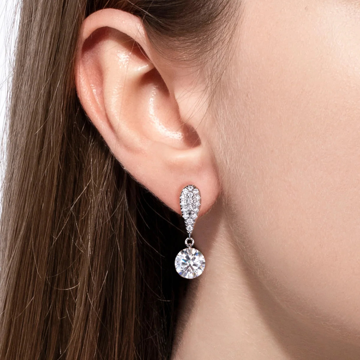 Boucles D'oreilles Gouttes Moissanite D Color VVS1 - Orionne