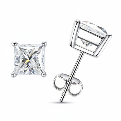 Boucles D'oreilles Princesse Moissanite D Color VVS1 - Andrea
