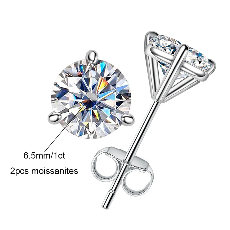 Boucles D'oreilles Puces Moissanite D Color VVS1 - Chiara