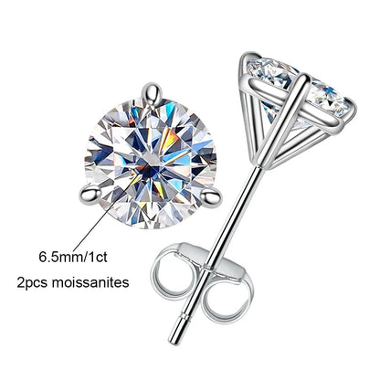 Boucles D'oreilles Puces Moissanite D Color VVS1 - Chiara