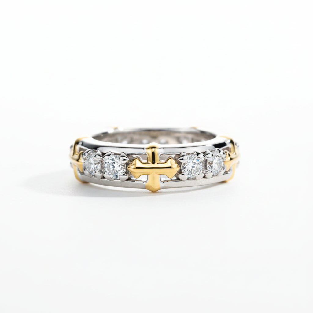 Alliance Mariage Moissanite Croix D Color VVS1 - Pia