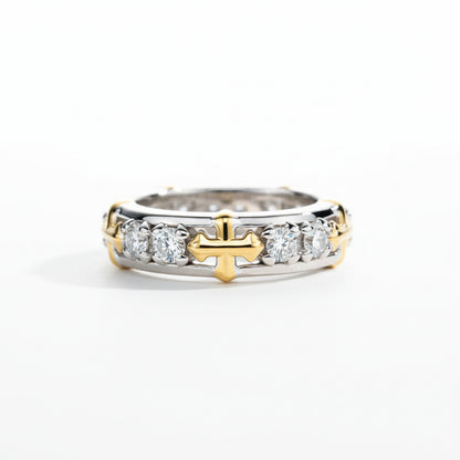 Alliance Mariage Moissanite Croix D Color VVS1 - Pia