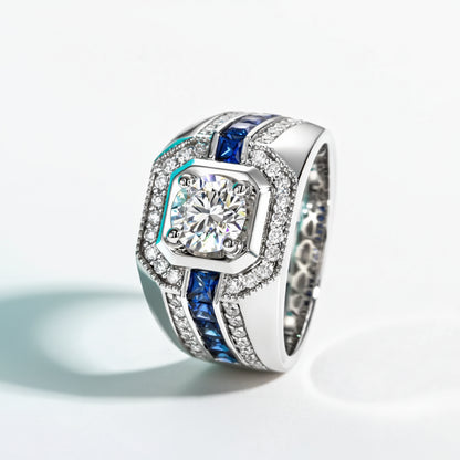 Bague Mariage Homme Moissanite D Color VVS1 - Julien