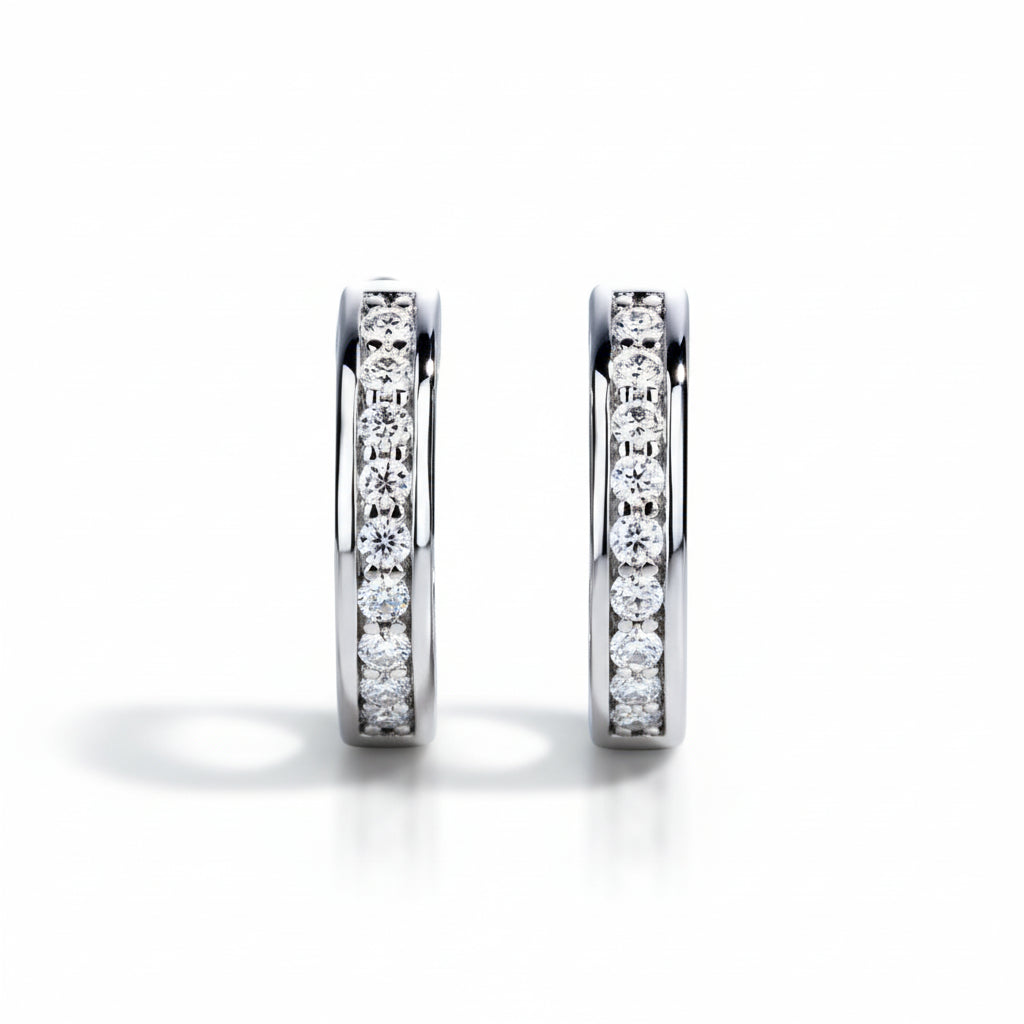 Boucles D'oreilles Créole Moissanite D Color VVS1 - June