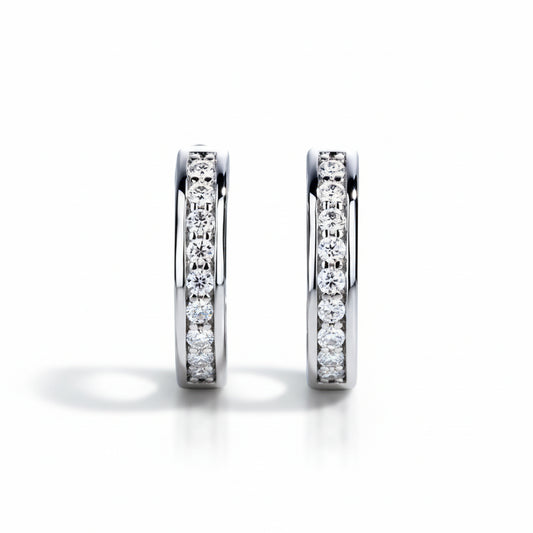 Boucles D'oreilles Créole Moissanite D Color VVS1 - June