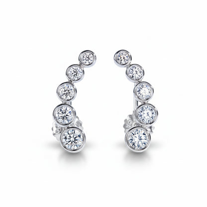 Boucles D'oreilles Grimpante Moissanite D Color VVS1 - Zélie