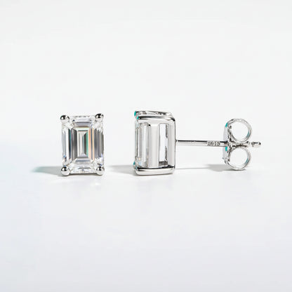 Boucles D'oreilles Emeraude Moissanite D Color VVS1 - Lyra